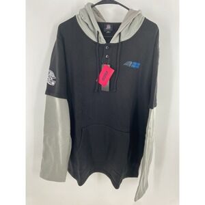 Carolina Panthers Hoodie Mens 2XL Black Blue Gray Sweatshirt Pullover NFL FOCO‎